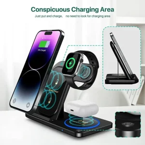 30W 3 in 1 Fast Wireless Charger Stand