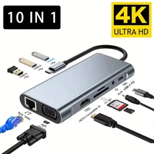 4K 10-in-1 Type-C Hub Docking Station