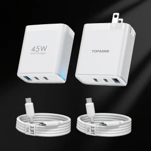 2packs 45W 3 Port USB Charger