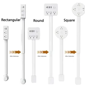 3 Style Retractable Sockets US Plug Power Strip