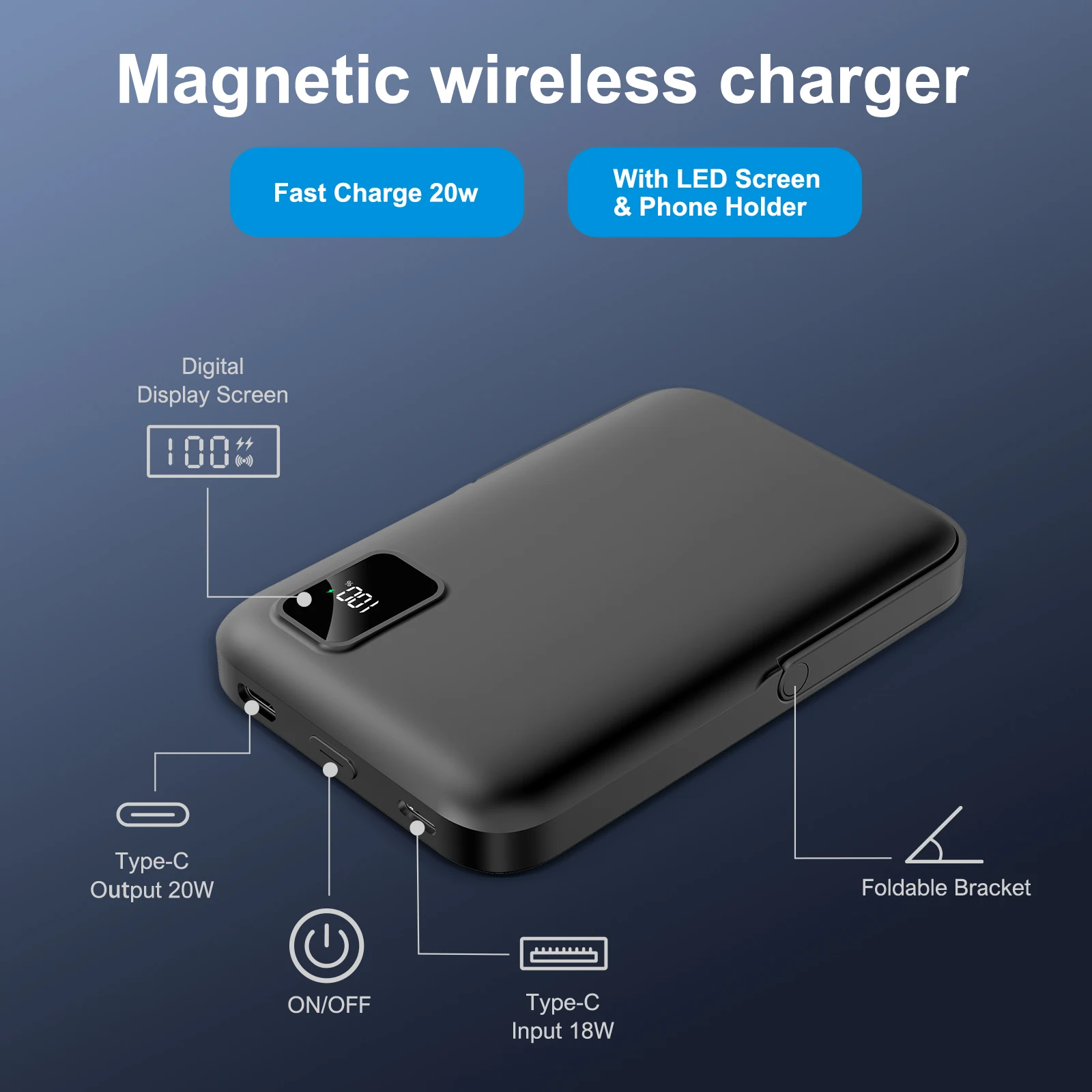 Magnetic Power Bank Wireless 20W Fast Charger - Image 5